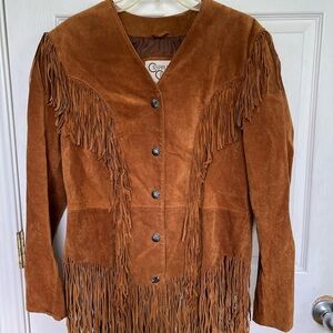 Brown Western Suede Fringe Jacket